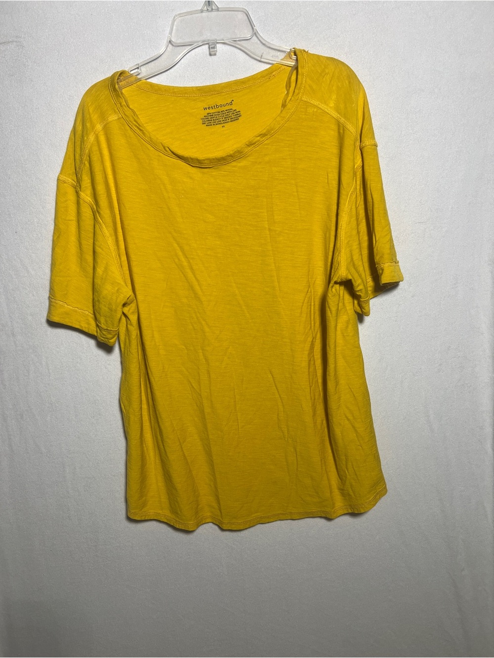 Westbound Marigold Yellow Short Sleeve Slub Knit Tee T-Shirt Size M
